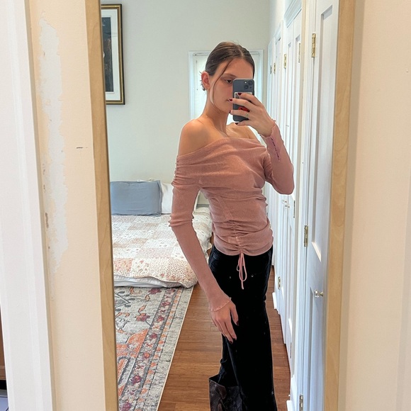 Simkhai sheer sparkly off the shoulder top size M - Picture 6 of 10